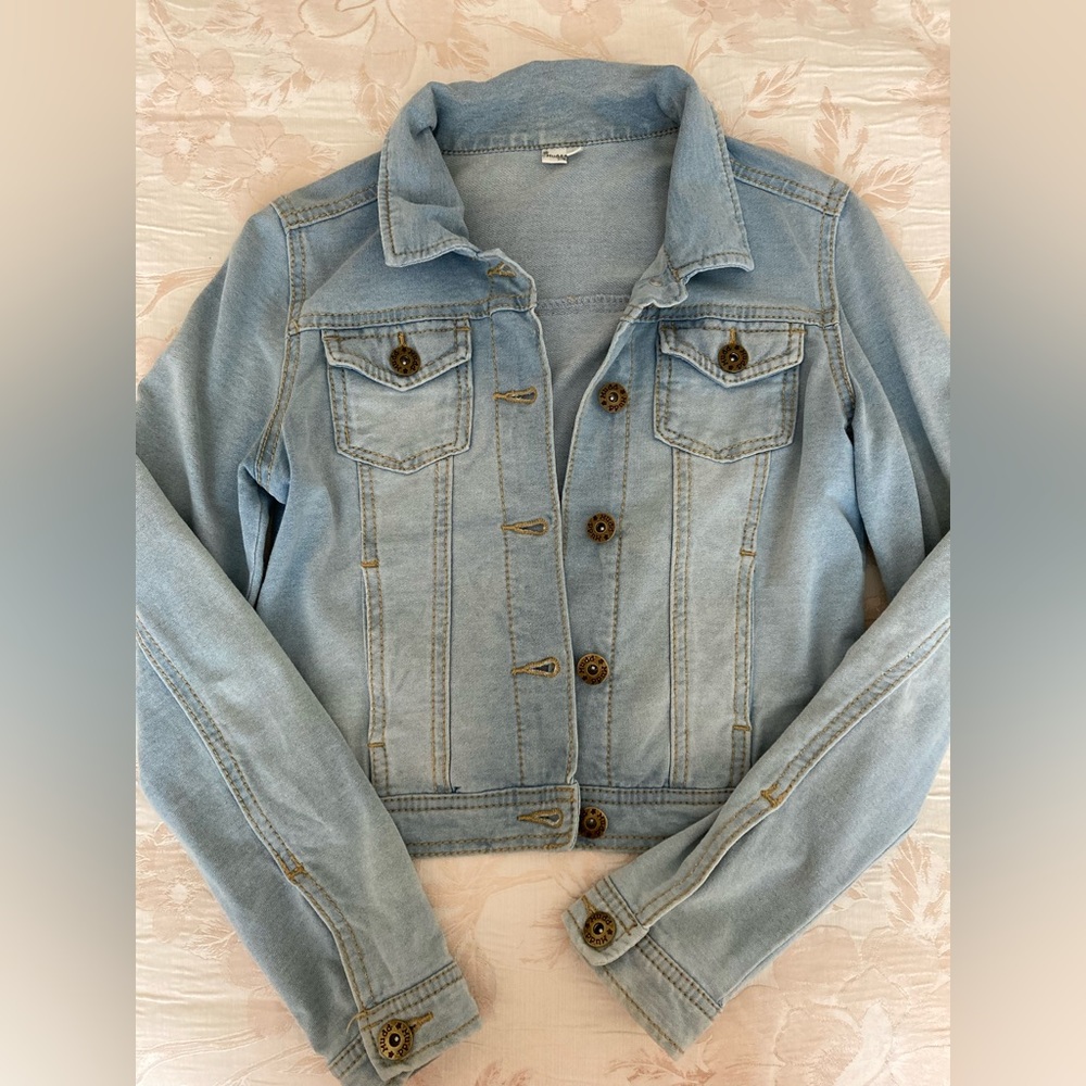 Lightwash KNIT denim jacket